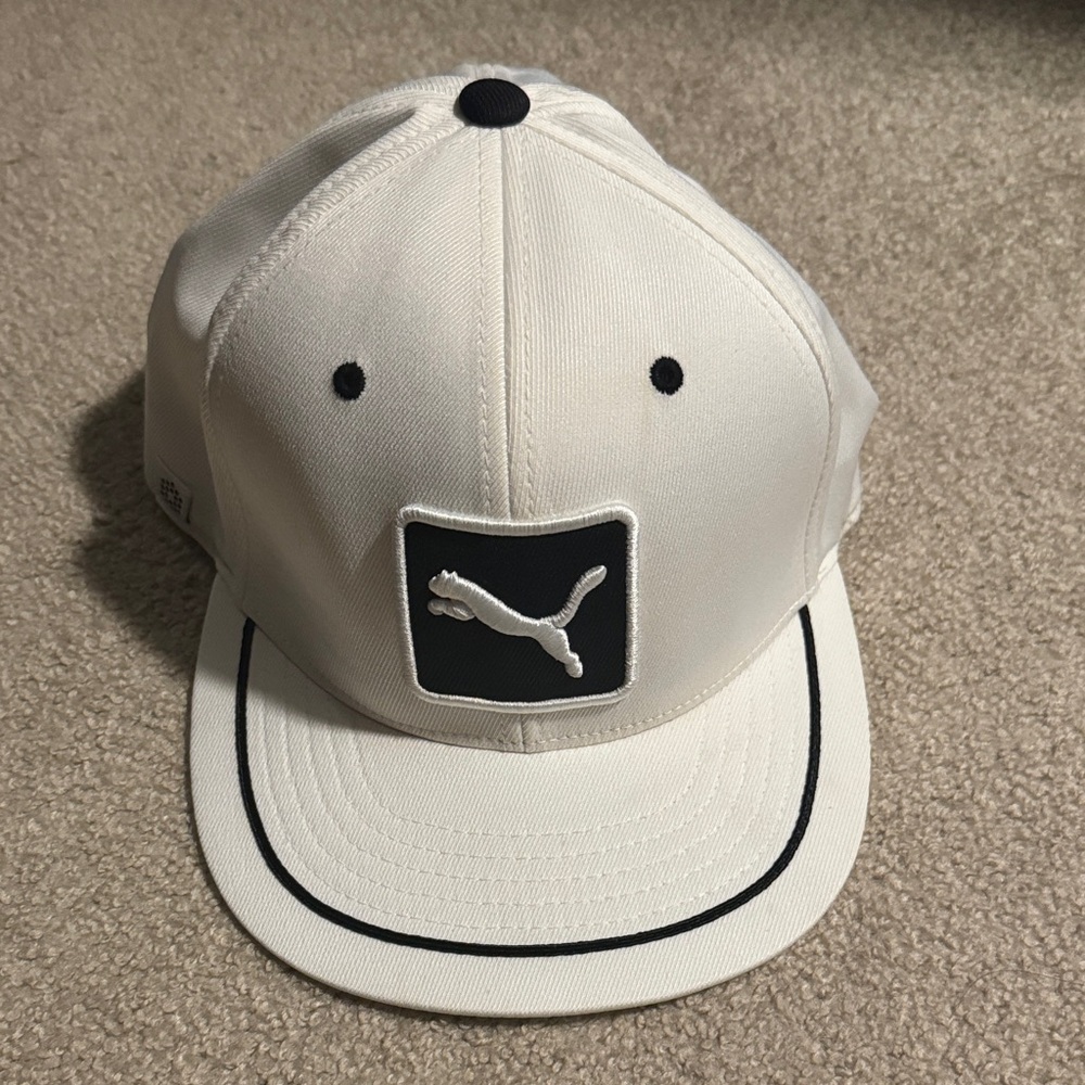 Puma Golf White and Black SnapBack Hat Rickie Fowler